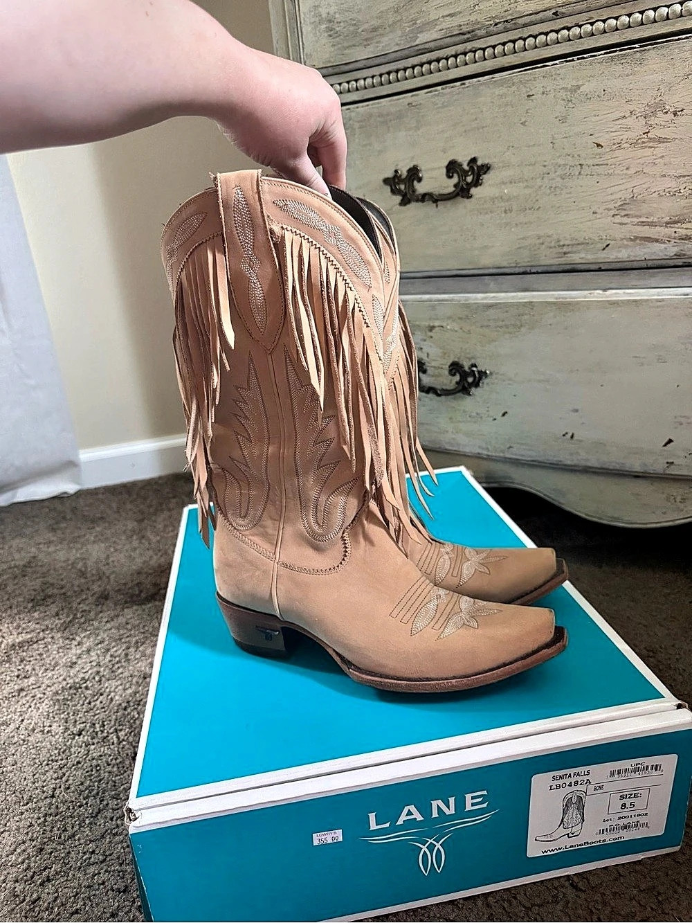 Lane Fringe Western Heeled Boots US 8.5